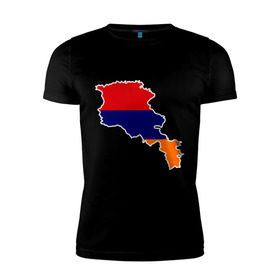 Мужская футболка премиум с принтом Armenia map в Тюмени, 92% хлопок, 8% лайкра | приталенный силуэт, круглый вырез ворота, длина до линии бедра, короткий рукав | armenia | armenia map | armenia mapкарта армении | map | армения | армения карта | армянин
