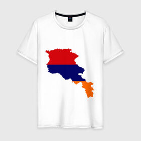 Мужская футболка хлопок с принтом Armenia map в Тюмени, 100% хлопок | прямой крой, круглый вырез горловины, длина до линии бедер, слегка спущенное плечо. | armenia | armenia map | armenia mapкарта армении | map | армения | армения карта | армянин
