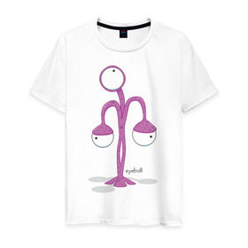 Мужская футболка хлопок с принтом Пришелец - Ebb в Тюмени, 100% хлопок | прямой крой, круглый вырез горловины, длина до линии бедер, слегка спущенное плечо. | инопланетянин | летающая тарелка | монстр | нло | пришелец | пришельцы | чудище