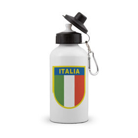 Бутылка спортивная с принтом Италия в Тюмени, металл | емкость — 500 мл, в комплекте две пластиковые крышки и карабин для крепления | государство | европа | европейский | италия | флаг