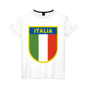 Женская футболка хлопок с принтом Италия в Тюмени, 100% хлопок | прямой крой, круглый вырез горловины, длина до линии бедер, слегка спущенное плечо | государство | европа | европейский | италия | флаг