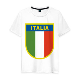 Мужская футболка хлопок с принтом Италия в Тюмени, 100% хлопок | прямой крой, круглый вырез горловины, длина до линии бедер, слегка спущенное плечо. | государство | европа | европейский | италия | флаг