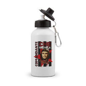 Бутылка спортивная с принтом Che Guevara (4) в Тюмени, металл | емкость — 500 мл, в комплекте две пластиковые крышки и карабин для крепления | че гевара
