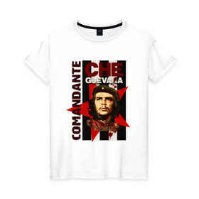 Женская футболка хлопок с принтом Che Guevara (4) в Тюмени, 100% хлопок | прямой крой, круглый вырез горловины, длина до линии бедер, слегка спущенное плечо | че гевара