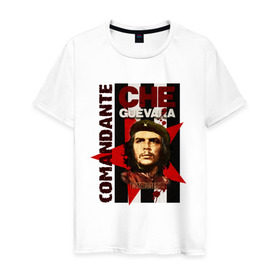 Мужская футболка хлопок с принтом Che Guevara (4) в Тюмени, 100% хлопок | прямой крой, круглый вырез горловины, длина до линии бедер, слегка спущенное плечо. | Тематика изображения на принте: че гевара