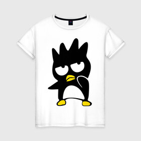 Женская футболка хлопок с принтом Пингвин (5) в Тюмени, 100% хлопок | прямой крой, круглый вырез горловины, длина до линии бедер, слегка спущенное плечо | 