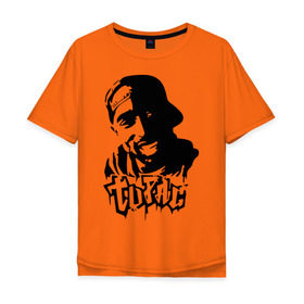 Мужская футболка хлопок Oversize с принтом 2pac (4) в Тюмени, 100% хлопок | свободный крой, круглый ворот, “спинка” длиннее передней части | gansta | hip | hip hop | hop | rap | tupac | реп | рэп | тупак | хип | хип хоп