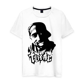Мужская футболка хлопок с принтом 2pac (4) в Тюмени, 100% хлопок | прямой крой, круглый вырез горловины, длина до линии бедер, слегка спущенное плечо. | gansta | hip | hip hop | hop | rap | tupac | реп | рэп | тупак | хип | хип хоп