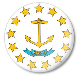 Значок с принтом Якорь в Тюмени,  металл | круглая форма, металлическая застежка в виде булавки | Тематика изображения на принте: для моряков | звезды | море | морской флот | морякам | плавание | флот | якорь. корабли