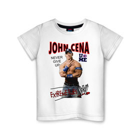 Детская футболка хлопок с принтом John Cena Extreme Rules в Тюмени, 100% хлопок | круглый вырез горловины, полуприлегающий силуэт, длина до линии бедер | wwe | бои без правил | джон сина