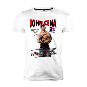 Мужская футболка премиум с принтом John Cena Extreme Rules в Тюмени, 92% хлопок, 8% лайкра | приталенный силуэт, круглый вырез ворота, длина до линии бедра, короткий рукав | Тематика изображения на принте: wwe | бои без правил | джон сина