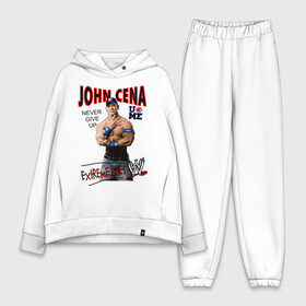 Женский костюм хлопок Oversize с принтом John Cena Extreme Rules в Тюмени,  |  | wwe | бои без правил | джон сина