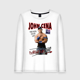 Женский лонгслив хлопок с принтом John Cena Extreme Rules в Тюмени, 100% хлопок |  | wwe | бои без правил | джон сина
