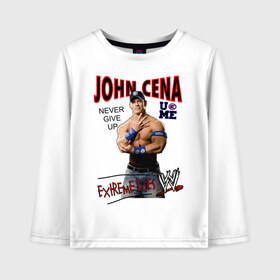 Детский лонгслив хлопок с принтом John Cena Extreme Rules в Тюмени, 100% хлопок | круглый вырез горловины, полуприлегающий силуэт, длина до линии бедер | wwe | бои без правил | джон сина