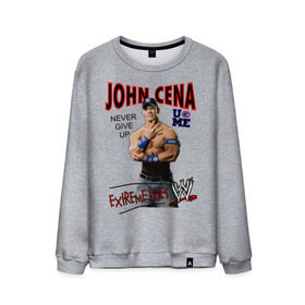 Мужской свитшот хлопок с принтом John Cena Extreme Rules в Тюмени, 100% хлопок |  | Тематика изображения на принте: wwe | бои без правил | джон сина