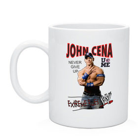 Кружка с принтом John Cena Extreme Rules в Тюмени, керамика | объем — 330 мл, диаметр — 80 мм. Принт наносится на бока кружки, можно сделать два разных изображения | Тематика изображения на принте: джон сина