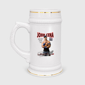 Кружка пивная с принтом John Cena Extreme Rules в Тюмени,  керамика (Материал выдерживает высокую температуру, стоит избегать резкого перепада температур) |  объем 630 мл | Тематика изображения на принте: джон сина