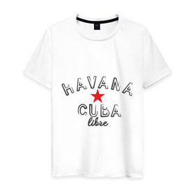 Мужская футболка хлопок с принтом Havana Cuba в Тюмени, 100% хлопок | прямой крой, круглый вырез горловины, длина до линии бедер, слегка спущенное плечо. | cuba | havana | гавана | куба | остров свободы