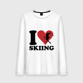 Мужской лонгслив хлопок с принтом I love skiing - Я люблю кататься на лыжах в Тюмени, 100% хлопок |  | i love | love skiing | зима | зимние виды спорта | каткться | лыжи | лыжник | люблю лыжи
