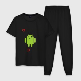 Мужская пижама хлопок с принтом Paranoid android в Тюмени, 100% хлопок | брюки и футболка прямого кроя, без карманов, на брюках мягкая резинка на поясе и по низу штанин
 | paranoid android | админу | андроид | параноик | прикольные