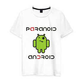Мужская футболка хлопок с принтом Paranoid android в Тюмени, 100% хлопок | прямой крой, круглый вырез горловины, длина до линии бедер, слегка спущенное плечо. | paranoid android | админу | андроид | параноик | прикольные