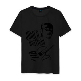 Мужская футболка хлопок с принтом Metallica (Джеймс Хэтфилд) в Тюмени, 100% хлопок | прямой крой, круглый вырез горловины, длина до линии бедер, слегка спущенное плечо. | металлика