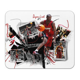 Коврик прямоугольный с принтом Miami Heat - Dwayne Wade в Тюмени, натуральный каучук | размер 230 х 185 мм; запечатка лицевой стороны | basketball | dwayne wade | miami heat | баскет | баскетбол | баскетбольный мяч | миами хэт
