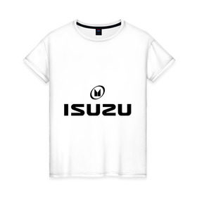 Женская футболка хлопок с принтом Isuzu в Тюмени, 100% хлопок | прямой крой, круглый вырез горловины, длина до линии бедер, слегка спущенное плечо | auto | izuzu | авто | автобренды | автобрэнды | автомобиль | автомобильные | тачки