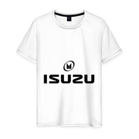 Мужская футболка хлопок с принтом Isuzu в Тюмени, 100% хлопок | прямой крой, круглый вырез горловины, длина до линии бедер, слегка спущенное плечо. | auto | izuzu | авто | автобренды | автобрэнды | автомобиль | автомобильные | тачки