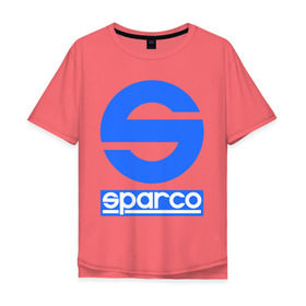 Мужская футболка хлопок Oversize с принтом Sparco (Спарко) в Тюмени, 100% хлопок | свободный крой, круглый ворот, “спинка” длиннее передней части | sparco | автотюнинг | спарко | тюнинг