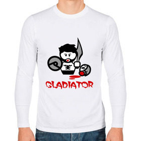 Мужской лонгслив хлопок с принтом Gladiator (Гладиатор) в Тюмени, 100% хлопок |  | gladiator | гладиатор