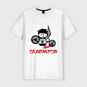 Мужская футболка премиум с принтом Gladiator (Гладиатор) в Тюмени, 92% хлопок, 8% лайкра | приталенный силуэт, круглый вырез ворота, длина до линии бедра, короткий рукав | gladiator | гладиатор