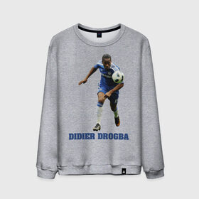 Мужской свитшот хлопок с принтом Didier Drogba - Chelsea в Тюмени, 100% хлопок |  | 