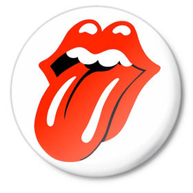 Значок с принтом The Rolling Stones (2) в Тюмени,  металл | круглая форма, металлическая застежка в виде булавки | Тематика изображения на принте: rolling stones