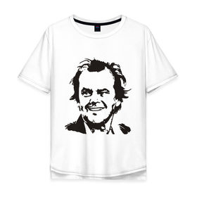 Мужская футболка хлопок Oversize с принтом Джек Николсон в Тюмени, 100% хлопок | свободный крой, круглый ворот, “спинка” длиннее передней части | Тематика изображения на принте: 