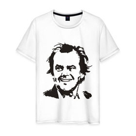 Мужская футболка хлопок с принтом Джек Николсон в Тюмени, 100% хлопок | прямой крой, круглый вырез горловины, длина до линии бедер, слегка спущенное плечо. | 