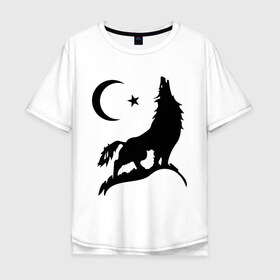 Мужская футболка хлопок Oversize с принтом Кавказ (3) в Тюмени, 100% хлопок | свободный крой, круглый ворот, “спинка” длиннее передней части | волк | горы | закавказье | кавказ | кавказец | кавказский