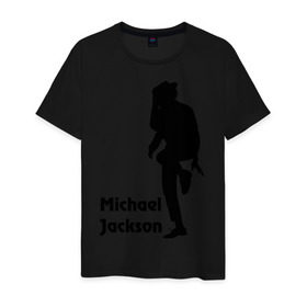 Мужская футболка хлопок с принтом Michael Jackson (15) в Тюмени, 100% хлопок | прямой крой, круглый вырез горловины, длина до линии бедер, слегка спущенное плечо. | michael jackson | pop | король | легенда | майкл джексон | поп | силуэт