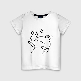 Детская футболка хлопок с принтом Disco rabbit в Тюмени, 100% хлопок | круглый вырез горловины, полуприлегающий силуэт, длина до линии бедер | Тематика изображения на принте: disco rabbit | диско кролик | дискотека | кролик