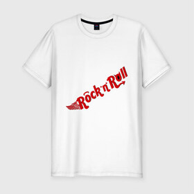 Мужская футболка премиум с принтом Rock and Roll (2) в Тюмени, 92% хлопок, 8% лайкра | приталенный силуэт, круглый вырез ворота, длина до линии бедра, короткий рукав | Тематика изображения на принте: 