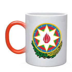 Кружка хамелеон с принтом Азербайджан герб в Тюмени, керамика | меняет цвет при нагревании, емкость 330 мл | азербайджан | азербайджан герб | политические