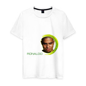 Мужская футболка хлопок с принтом Ronaldo (3) в Тюмени, 100% хлопок | прямой крой, круглый вырез горловины, длина до линии бедер, слегка спущенное плечо. | football | рональдо | футбол | футболист | чемпионат мира