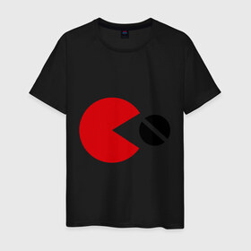 Мужская футболка хлопок с принтом Pacman (2) в Тюмени, 100% хлопок | прямой крой, круглый вырез горловины, длина до линии бедер, слегка спущенное плечо. | pack man | packman | денди | игры на денди | пакман