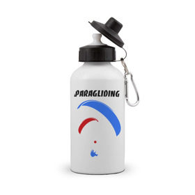 Бутылка спортивная с принтом Paragliding в Тюмени, металл | емкость — 500 мл, в комплекте две пластиковые крышки и карабин для крепления | paragliding | воздушный спорт | парашют | парашютизм