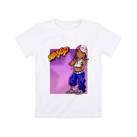 Детская футболка хлопок с принтом Hip Hop Girl (5) в Тюмени, 100% хлопок | круглый вырез горловины, полуприлегающий силуэт, длина до линии бедер | 