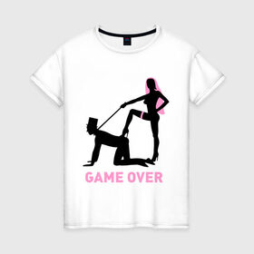 Женская футболка хлопок с принтом Game over: свадьба в Тюмени, 100% хлопок | прямой крой, круглый вырез горловины, длина до линии бедер, слегка спущенное плечо | game over | жених | молодожены | невеста | свадьба | супруги