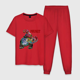 Мужская пижама хлопок с принтом Phuket (4) в Тюмени, 100% хлопок | брюки и футболка прямого кроя, без карманов, на брюках мягкая резинка на поясе и по низу штанин
 | слон