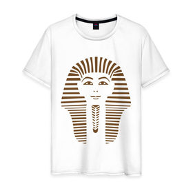 Мужская футболка хлопок с принтом Natural King в Тюмени, 100% хлопок | прямой крой, круглый вырез горловины, длина до линии бедер, слегка спущенное плечо. | Тематика изображения на принте: egypt | египет | египетские пирамиды | желтое море | нил | пирамиды | фараон | хургада