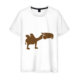 Мужская футболка хлопок с принтом Navy camel в Тюмени, 100% хлопок | прямой крой, круглый вырез горловины, длина до линии бедер, слегка спущенное плечо. | Тематика изображения на принте: camel | egyptian | navy camel | верблюд | египет | каир | кэмл | тур в египет | туризм