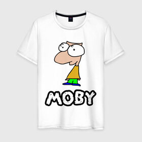 Мужская футболка хлопок с принтом Moby в Тюмени, 100% хлопок | прямой крой, круглый вырез горловины, длина до линии бедер, слегка спущенное плечо. | dj | moby | диджей | певцы | прикольные